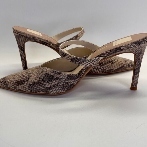 Dolce Vita  Kanika Heels Size 9.5 Sand Snake Embossed Leather Pointed Toe - Picture 8 of 16